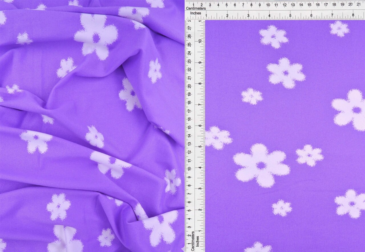 1 Yard Floral DTY Brushed Knit Fabric Soft Stretch 58/60 Inches Wide